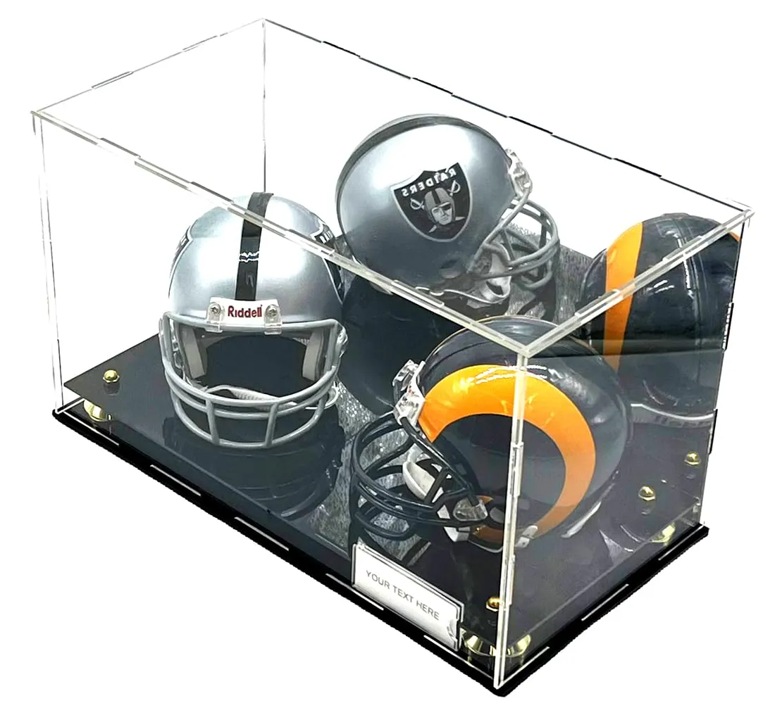 Football Shoe Display Case Stand Box Sports Memorabilia Acrylic Gold Silver Riser Mirror Clear UV Protection