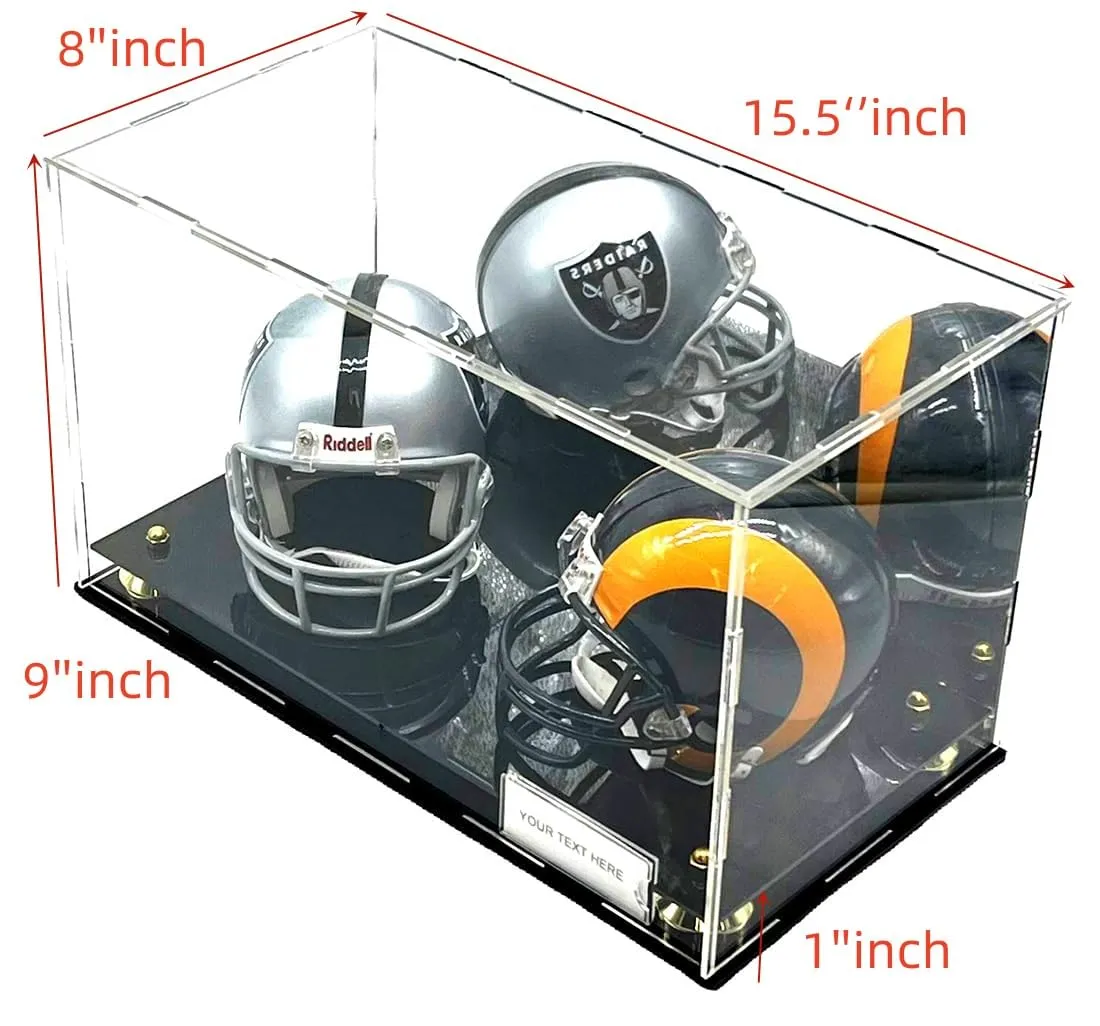 Football Shoe Display Case Stand Box Sports Memorabilia Acrylic Gold Silver Riser Mirror Clear UV Protection