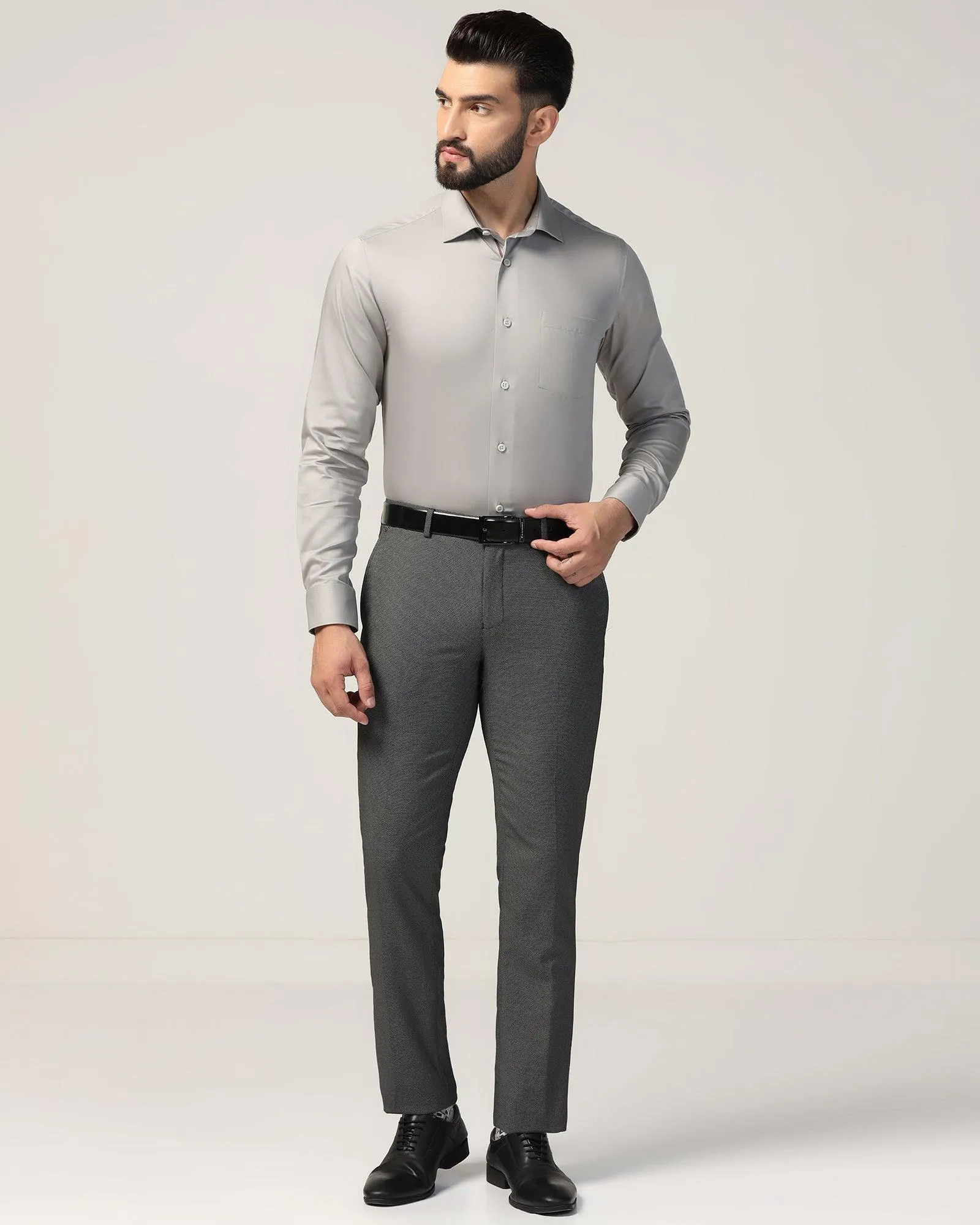 Formal Grey Solid Shirt - Alice