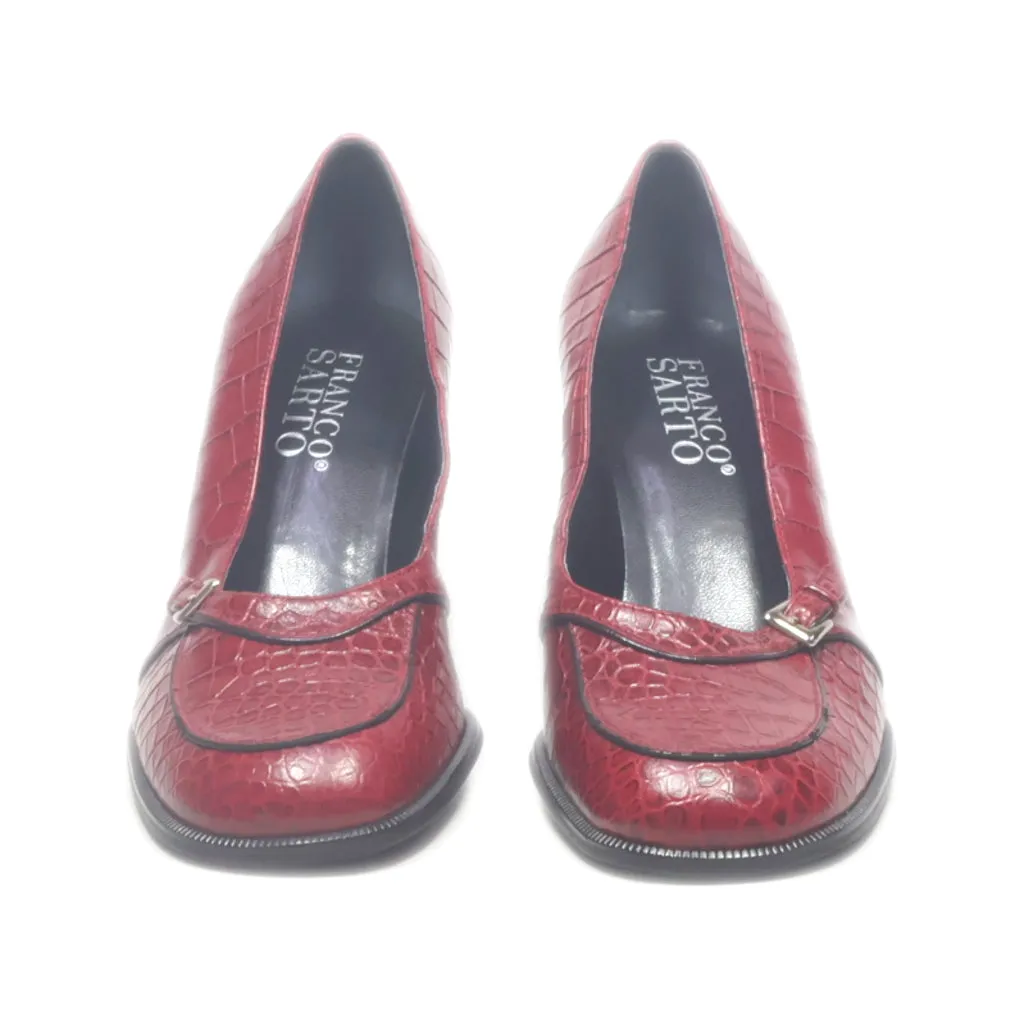 Franco Sarto Mid-Heel Shoes Leather Maroon Colour For Women