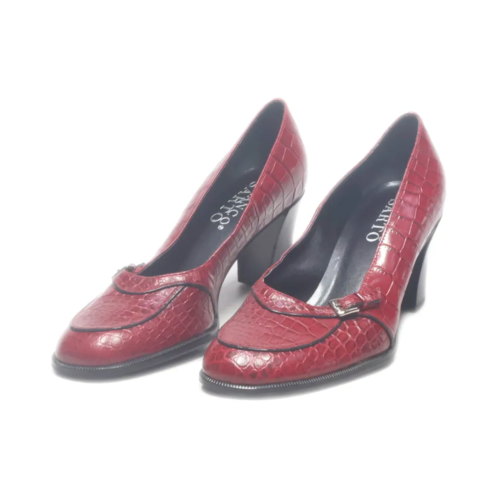 Franco Sarto Mid-Heel Shoes Leather Maroon Colour For Women