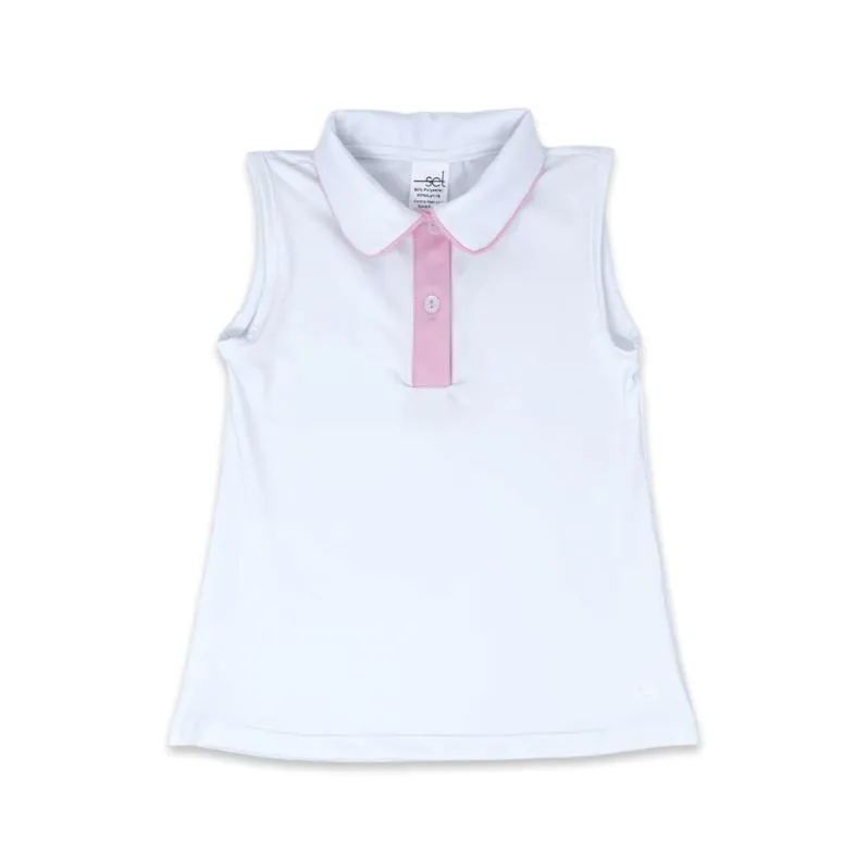 Gabby Shirt - Pure Coconut with Cotton Candy Pink