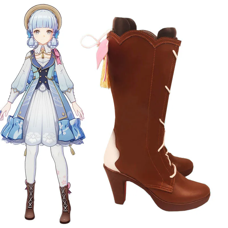 Genshin Impact Springbloom Missive Kamisato Ayaka Cosplay Shoes