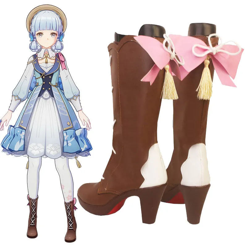 Genshin Impact Springbloom Missive Kamisato Ayaka Cosplay Shoes