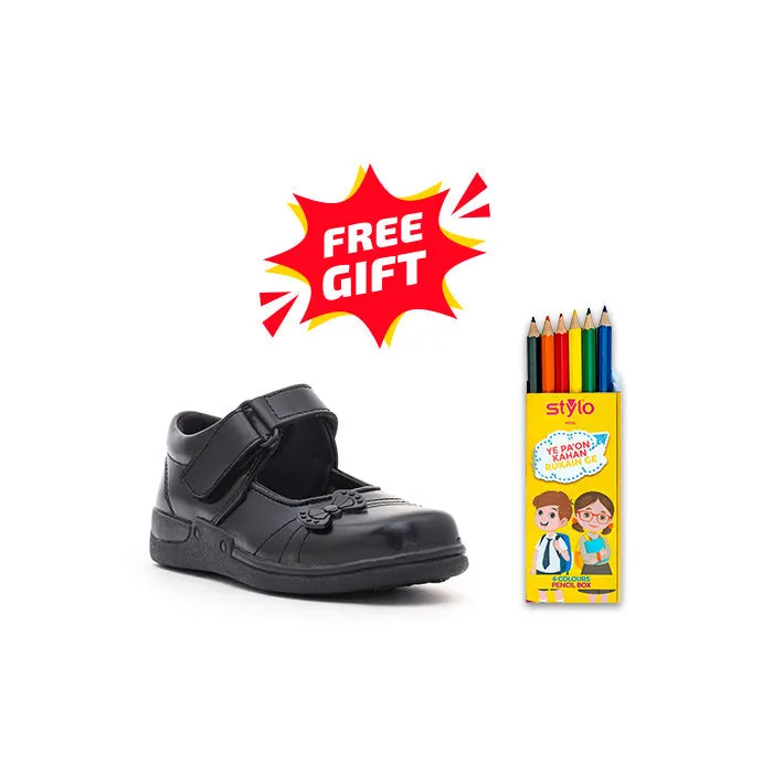 Girls Black School Shoes SK0036