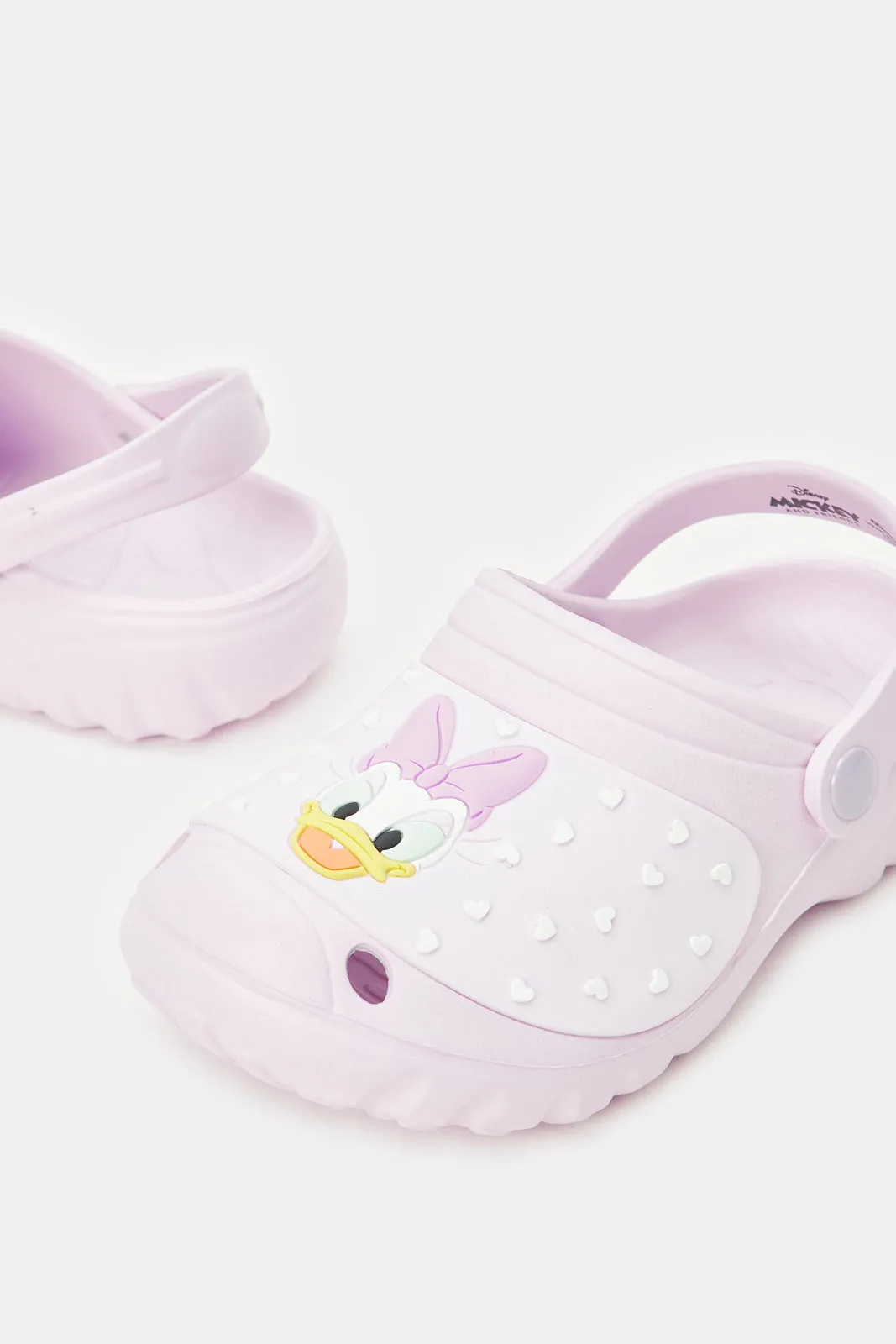 Girls Lilac Embossed With Daisy Character Clog