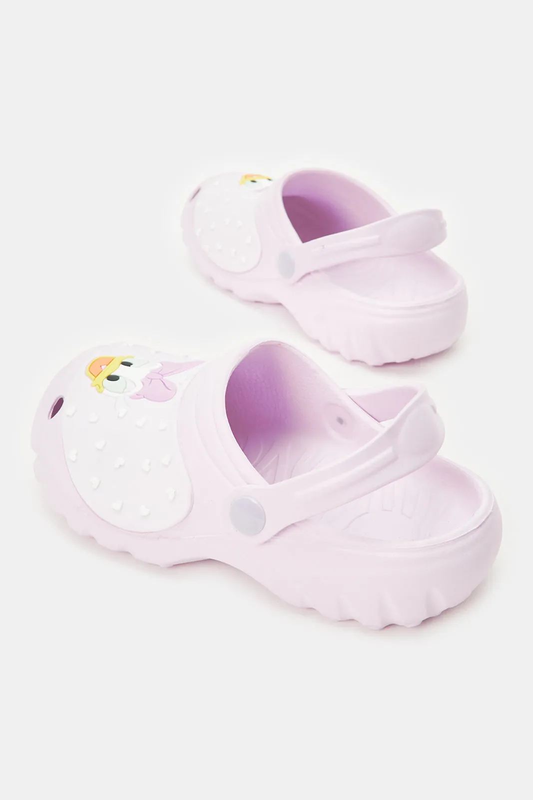 Girls Lilac Embossed With Daisy Character Clog