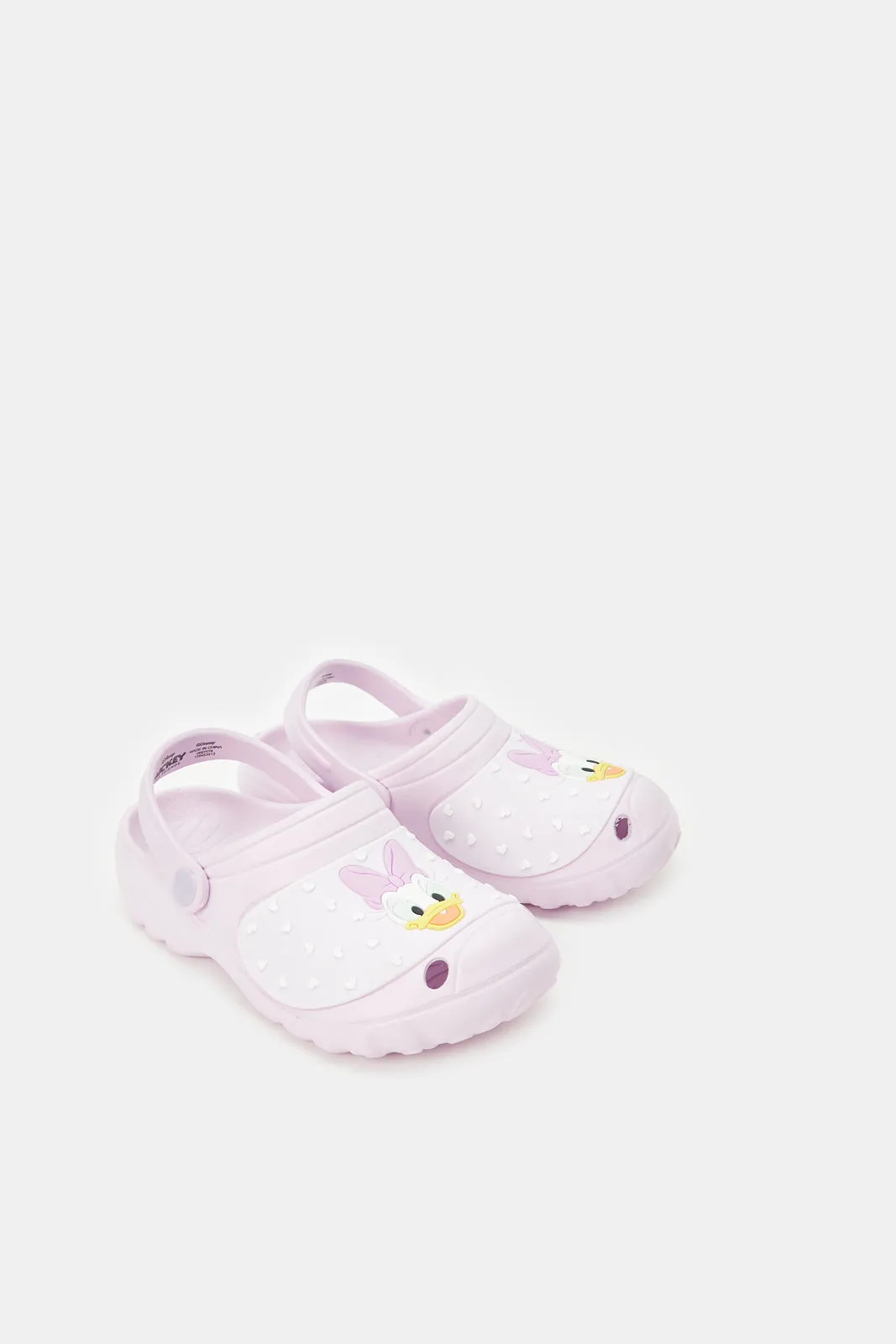 Girls Lilac Embossed With Daisy Character Clog