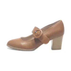 Graceland Mid-Heel Shoes Leather Brown Colour For Women