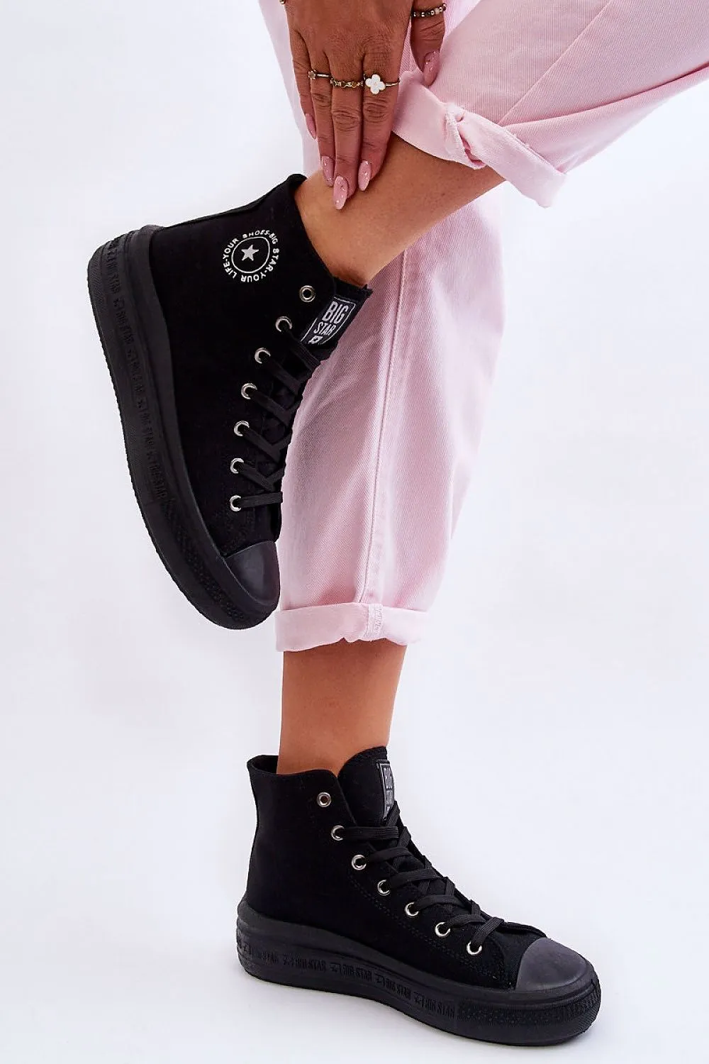 High-Top Big Star Black Sneakers