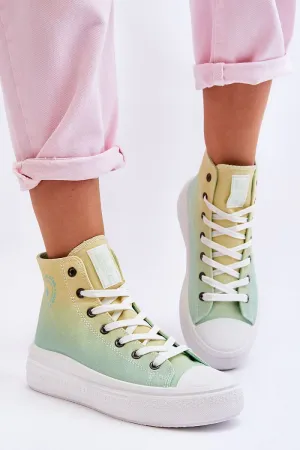 High-Top Big Star Green Gradient Sneakers