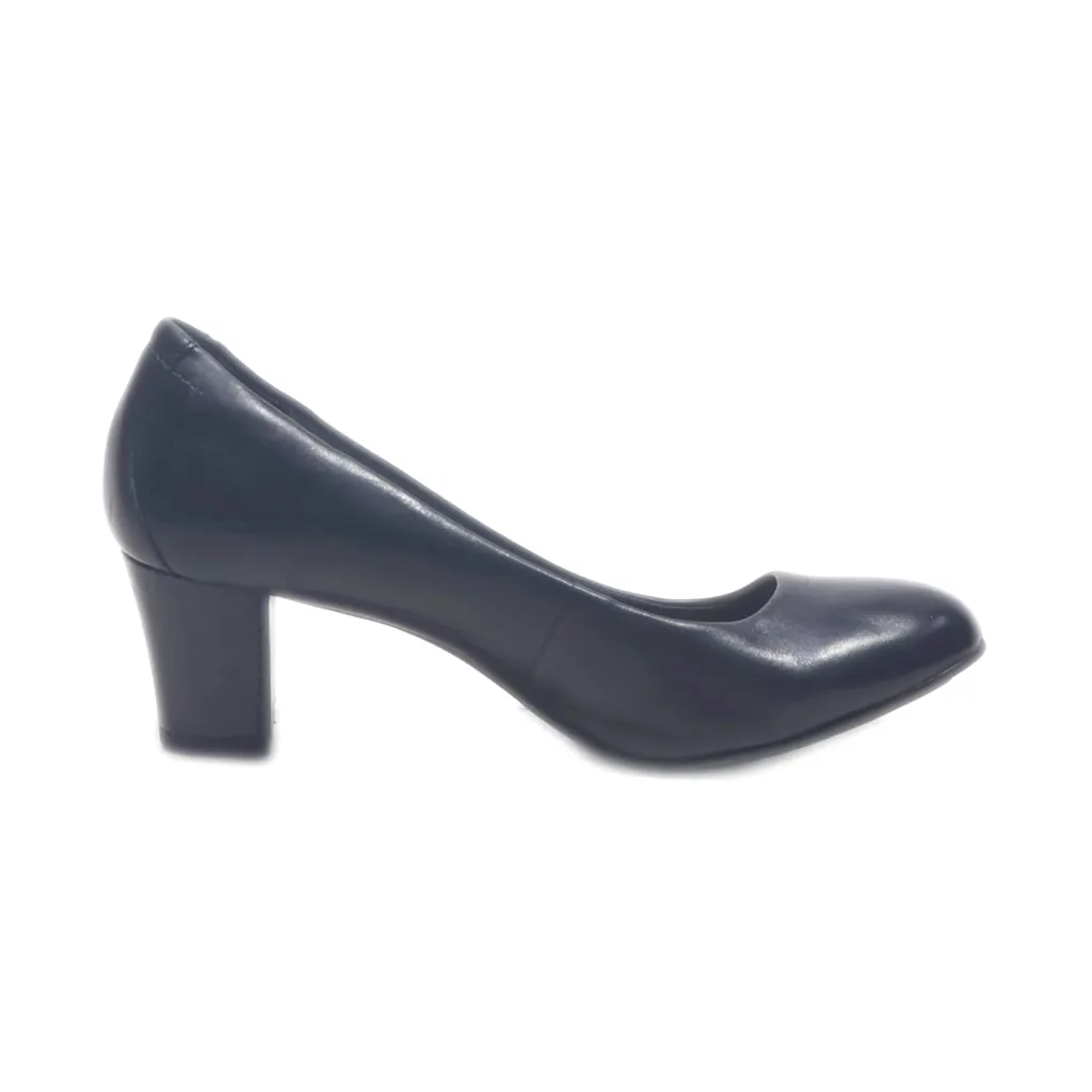 Hush Puppies Mid-Heel Shoes Leather Black Colour For Women