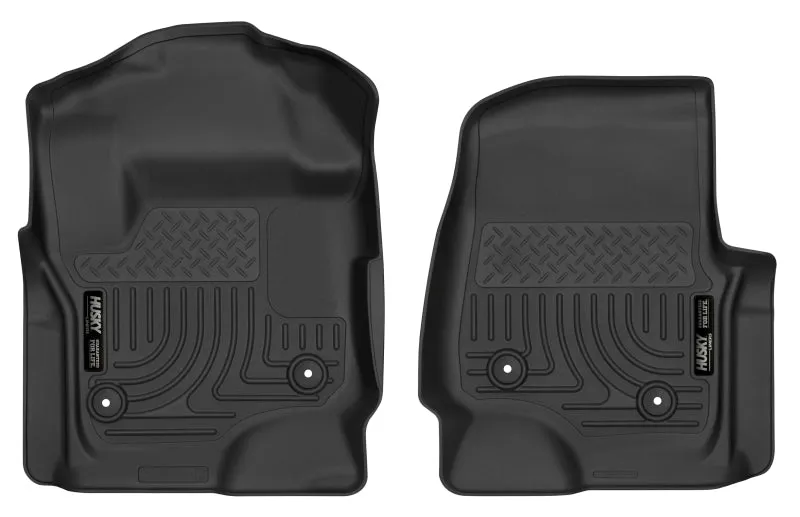 Husky Liners Weatherbeater Floor Liner - Front Row - Plastic - Black/Textured - Crew/Super Cab - Superduty - (Pair)