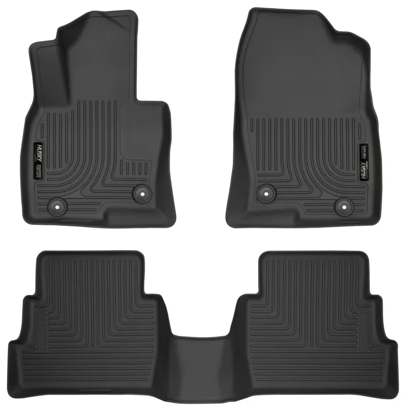 Husky Liners WeatherBeater Front / 2nd Row Floor Liner - Black / Textured - Mazda CX-5 2017-24