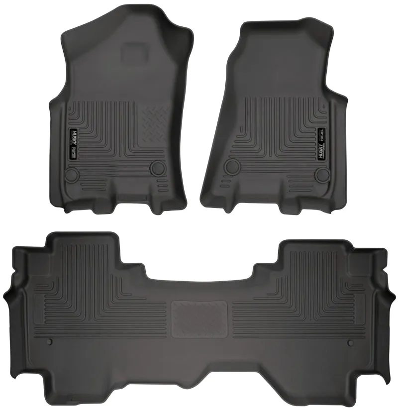 Husky Liners WeatherBeater Front / 2nd Row Floor Liner - Black / Textured - Quad Cab - Ram Fullsize Truck 2019-24