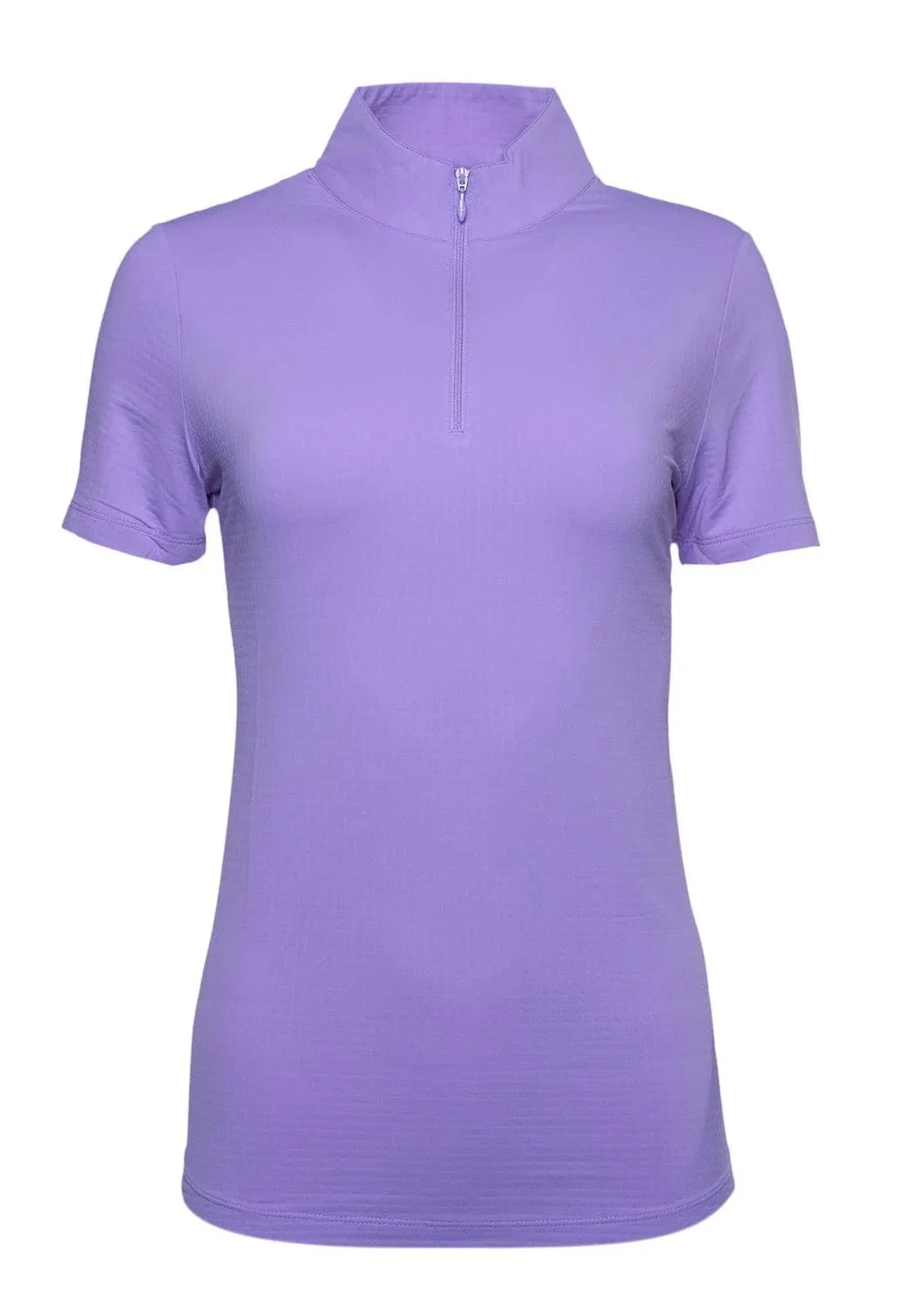 IBKUL Women&s Short Sleeve Mock Neck Size XS, Lavender