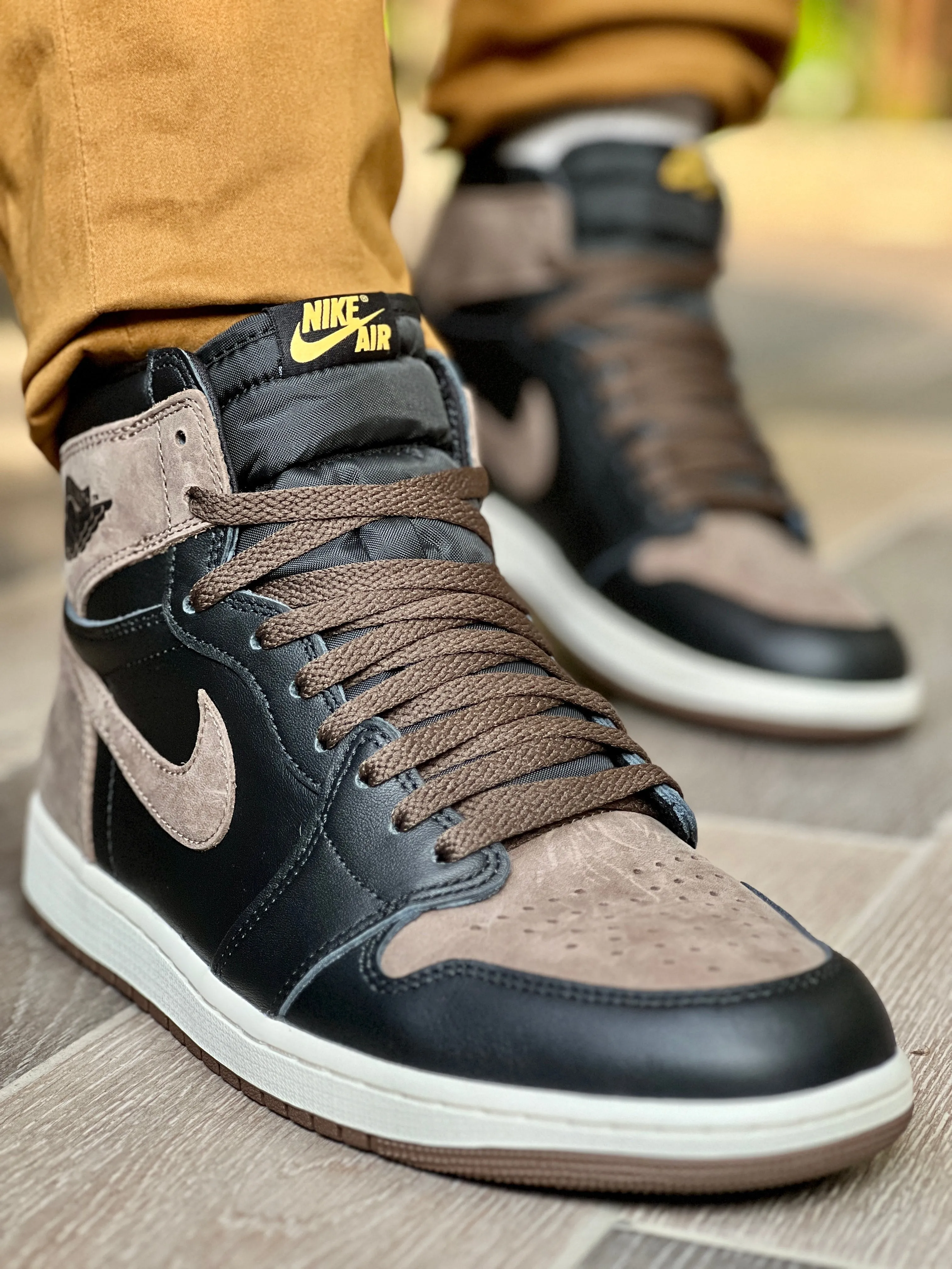 Jordan 1 Laces Basics Flat Thin - Mocha Laces for Air Jordan 1 Mocha Brown / Palomino