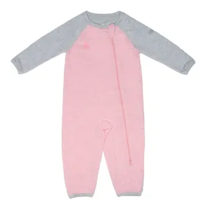 Juddlies Raglan Organic Playsuit - Dogwood Pink (NB)