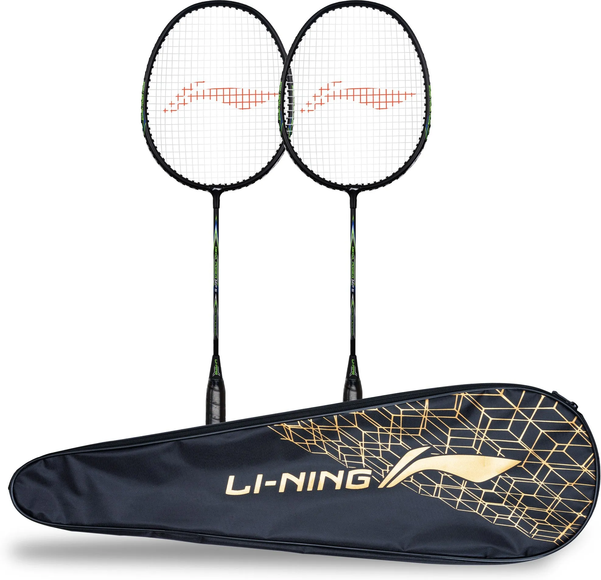 Li-Ning Mega Power MP 5 - Pack of 2   1 Full Cover Strung Badminton Racquet (Multicolor)