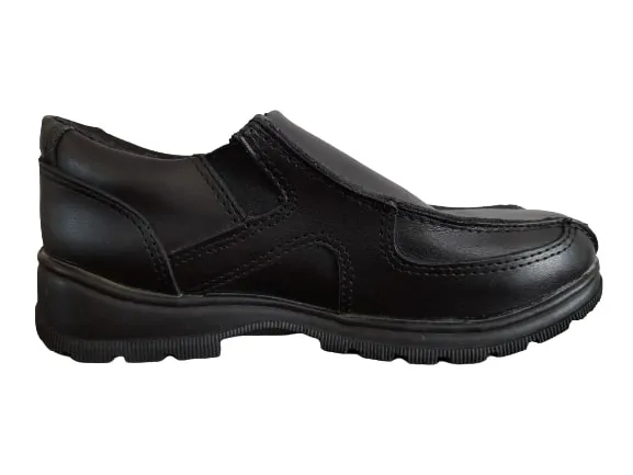 M&S Black Leather Slip-on Boys School Shoes