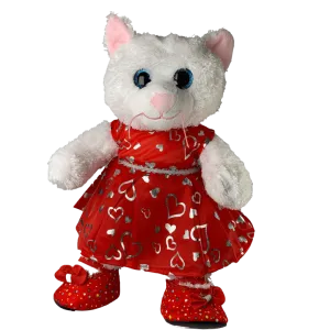 Marshmallow Cat Red Silver Dress Gift Set