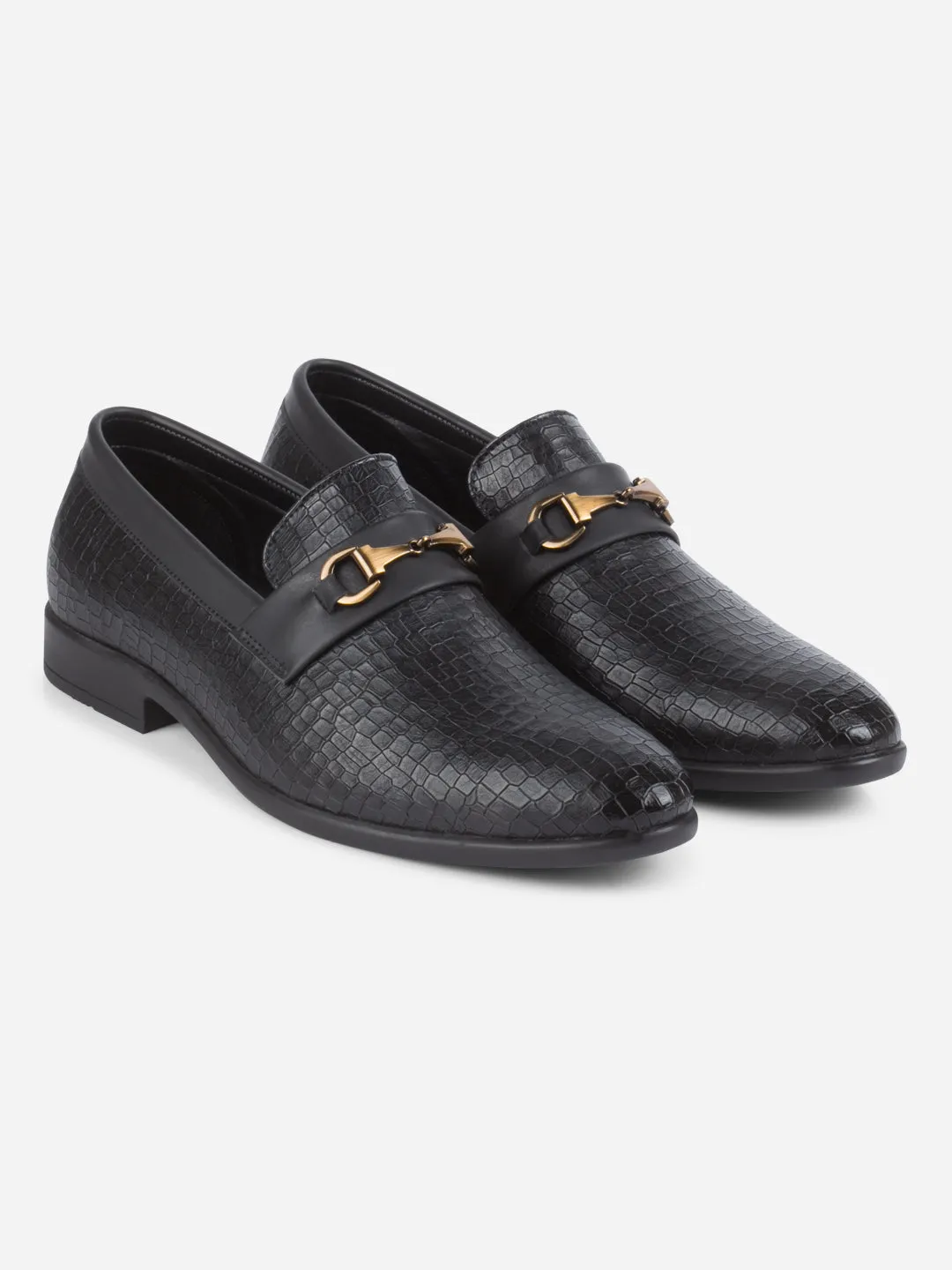 Men's Black Fashion Buckle Slip On (IX1084)