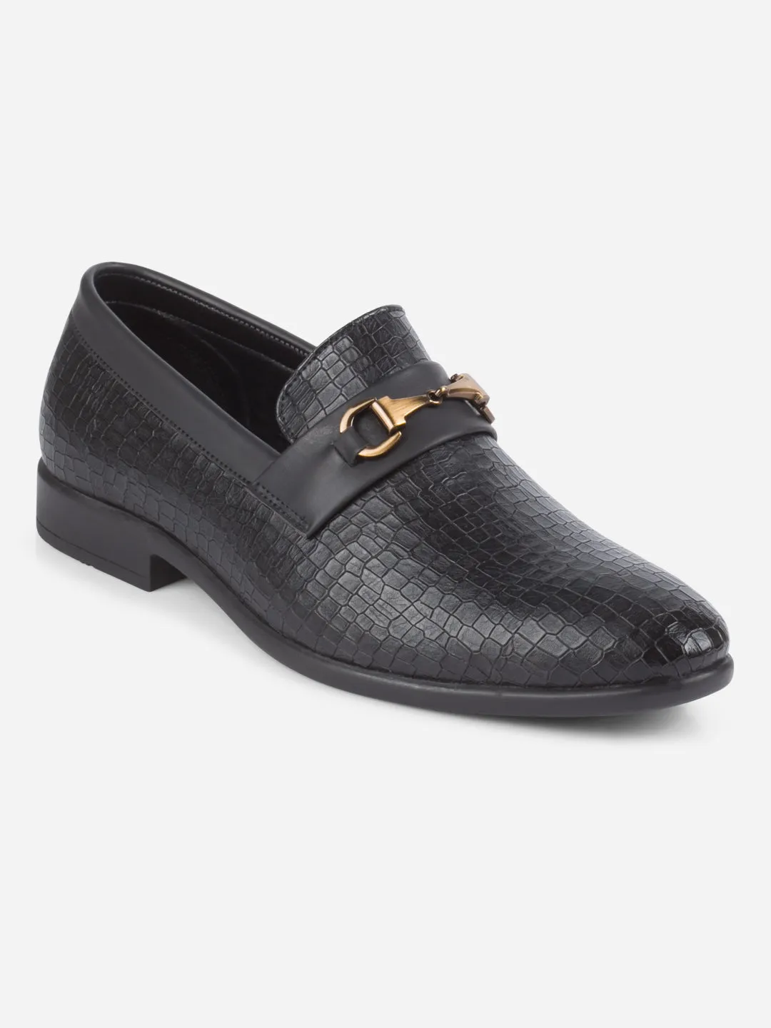 Men's Black Fashion Buckle Slip On (IX1084)