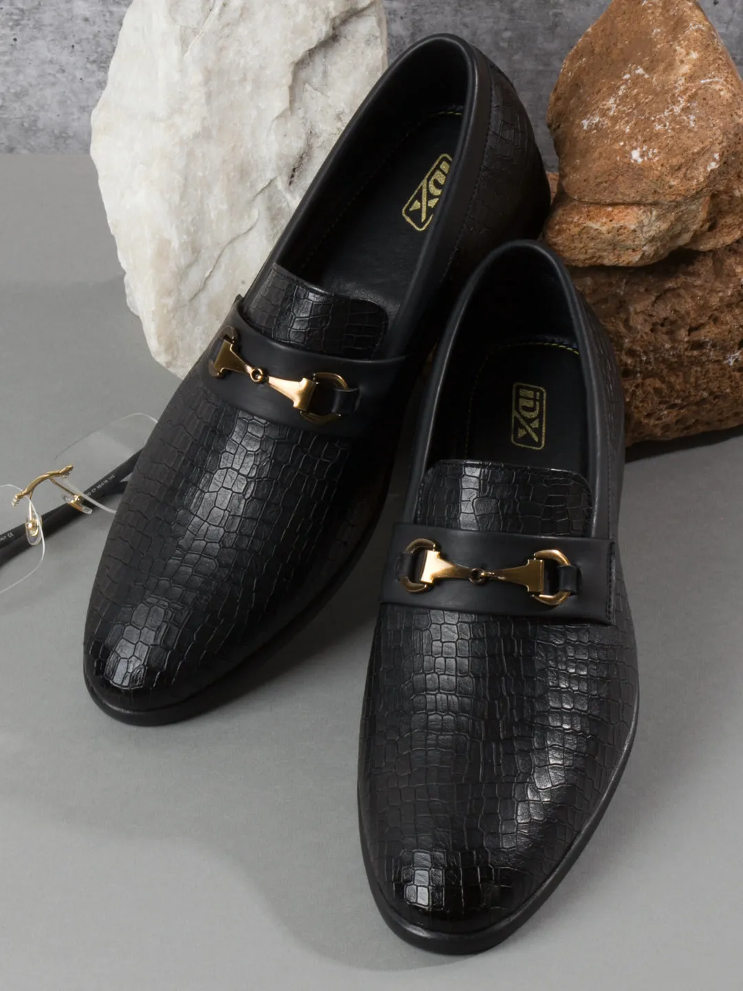 Men's Black Fashion Buckle Slip On (IX1084)