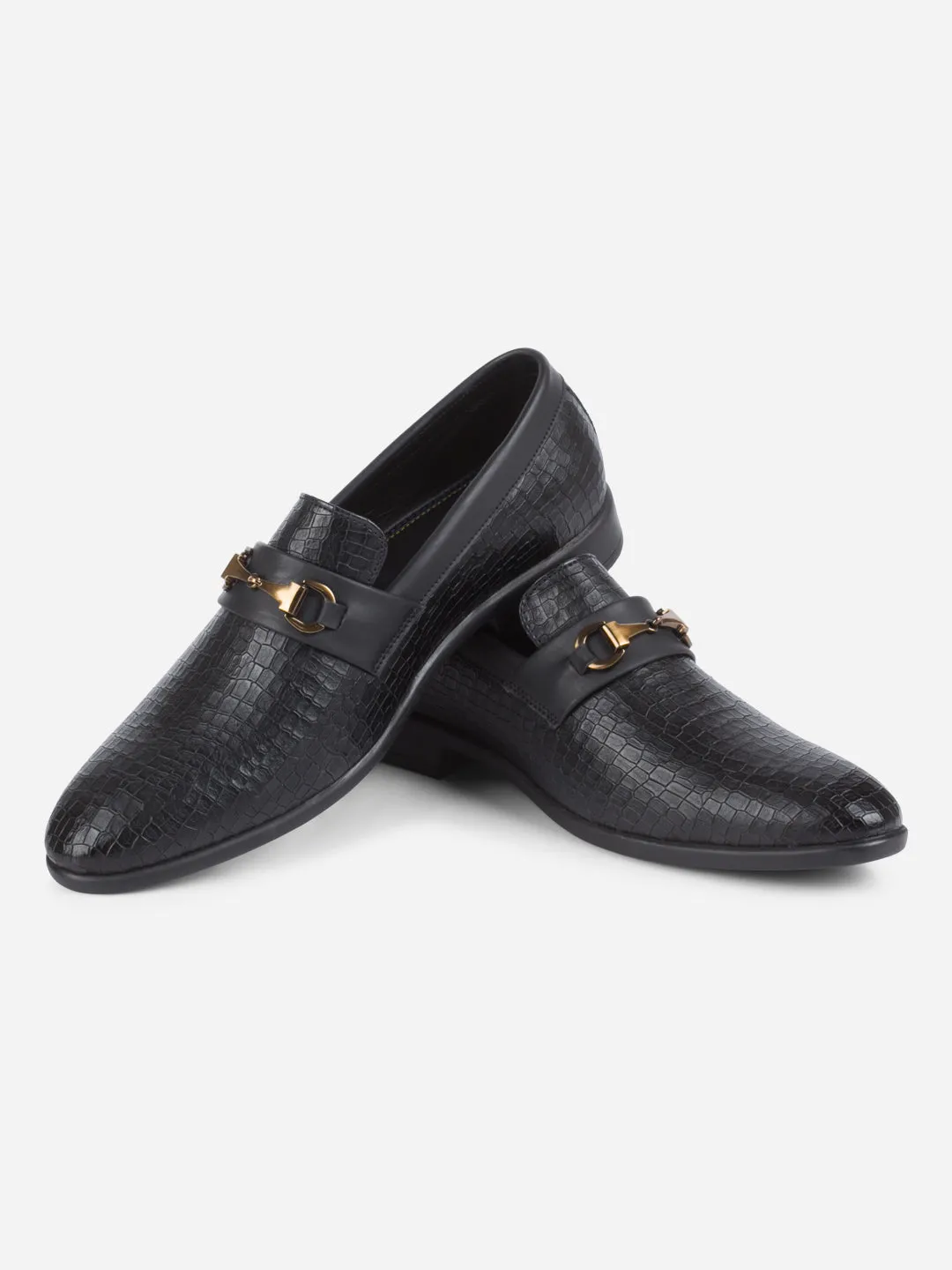 Men's Black Fashion Buckle Slip On (IX1084)