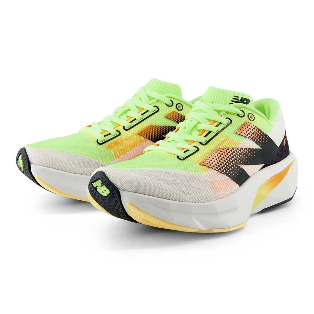 Men's FuelCell Rebel v4 Running Shoe - White/Bleached Lime Glo - Wide (2E)