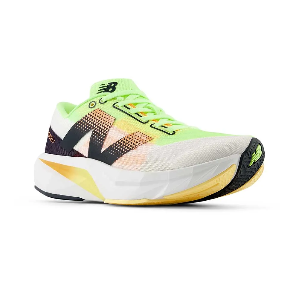 Men's FuelCell Rebel v4 Running Shoe - White/Bleached Lime Glo - Wide (2E)