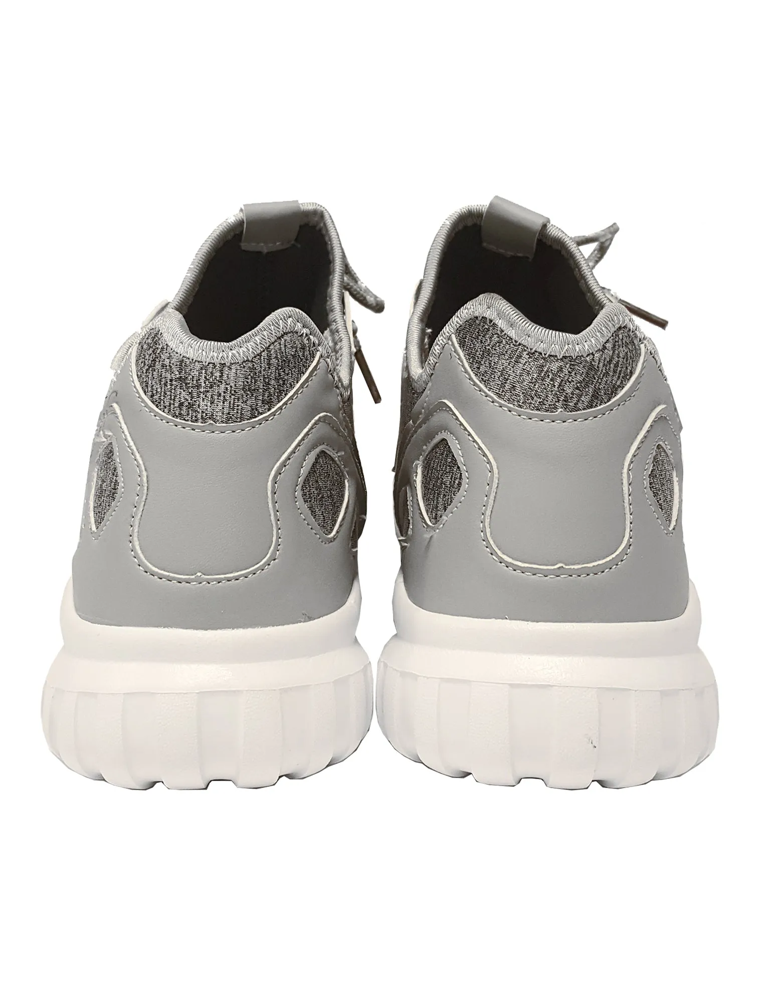 Mens Kai Lace Up Running Trainers with Panels in Grey