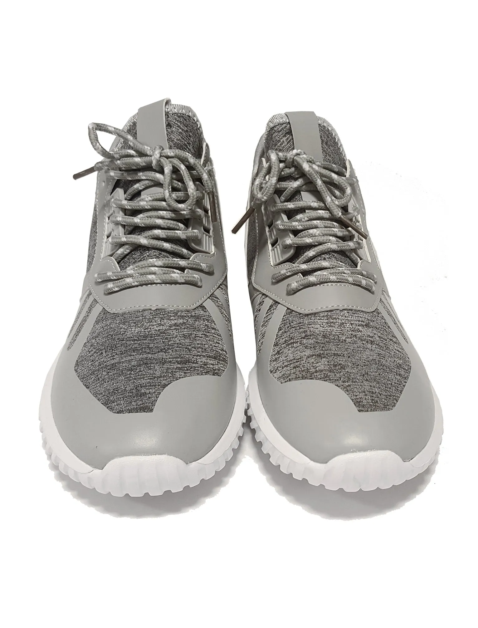 Mens Kai Lace Up Running Trainers with Panels in Grey