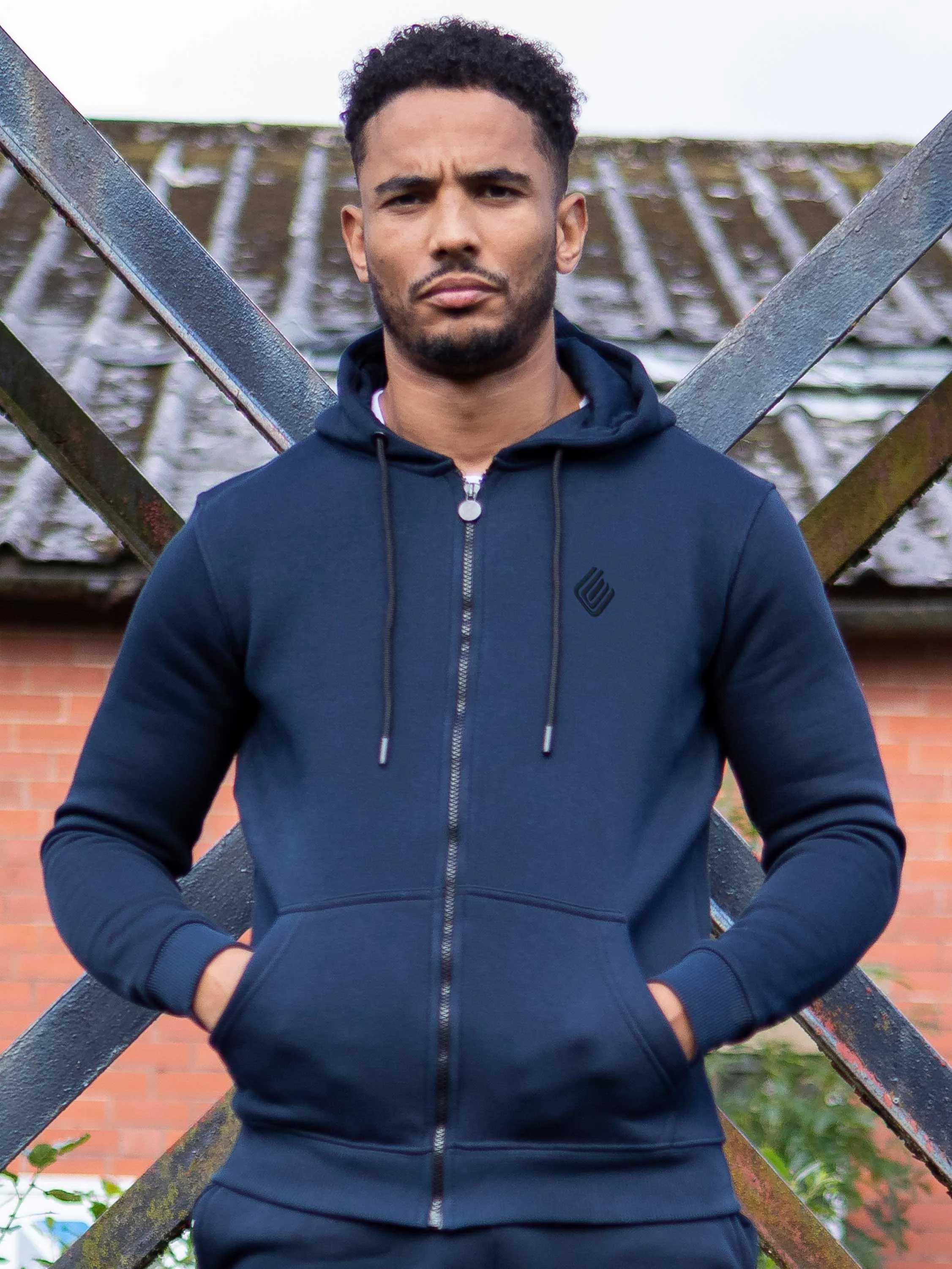 Mens Zip Up Hooded Fleece Tracksuit Top  | Enzo Designer Menswear