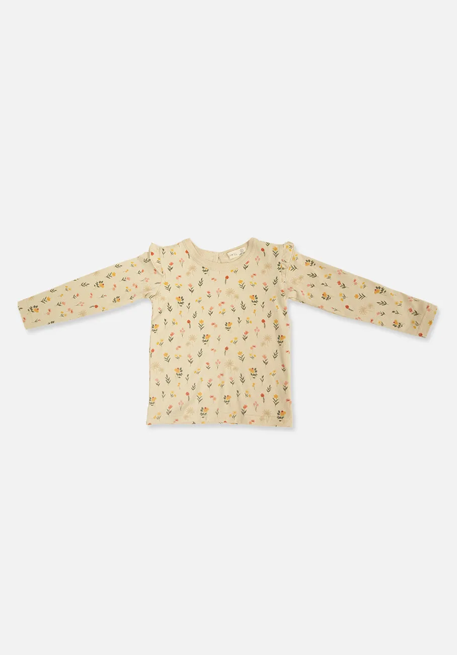 Miann & Co Kids - Frill Shoulder Long Sleeve Top - Garden Party