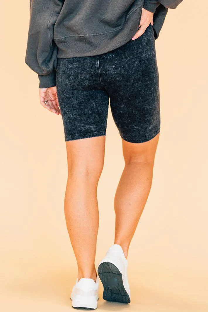 Mineral Wash Biker Shorts