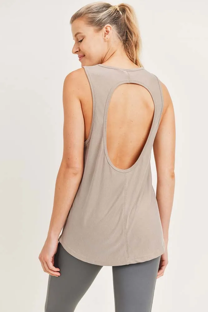 Mono B Cut-Out Back Longline Athleisure Top