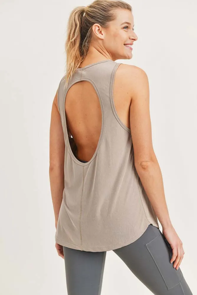 Mono B Cut-Out Back Longline Athleisure Top