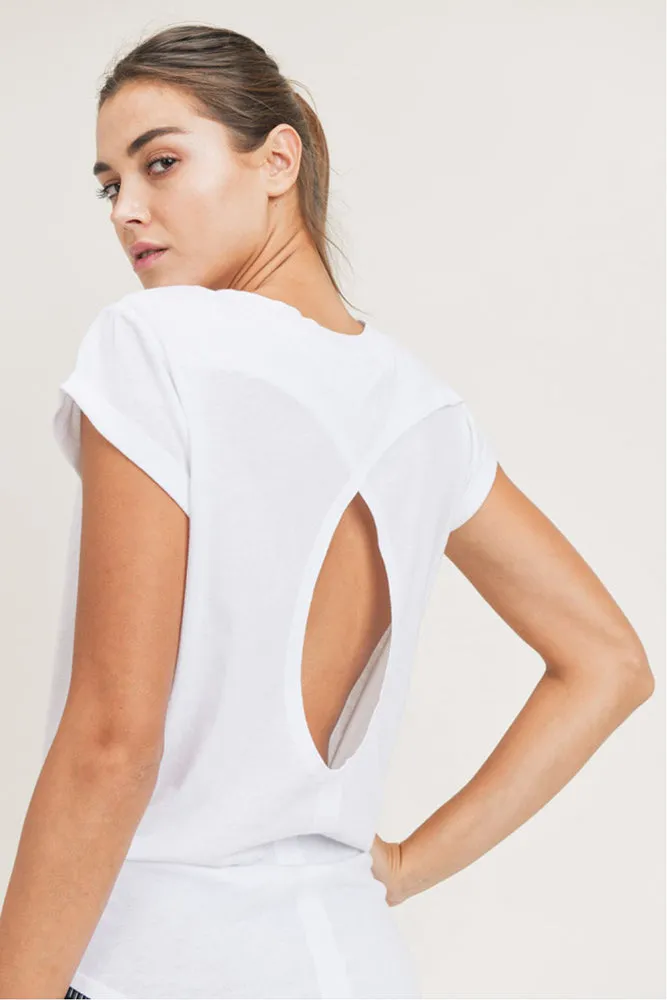 Mono B Overlay Cut-Out Back Athleisure Top