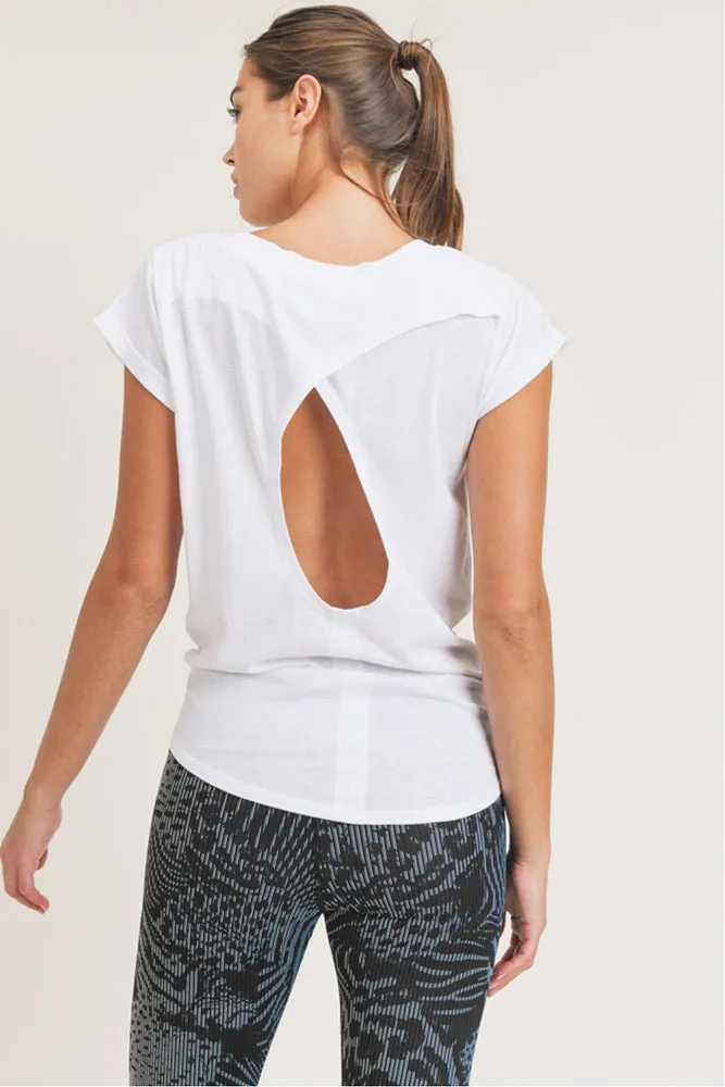 Mono B Overlay Cut-Out Back Athleisure Top