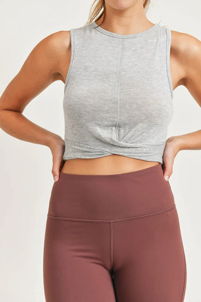 Mono B Overlay-Front Cropped Athleisure Tank