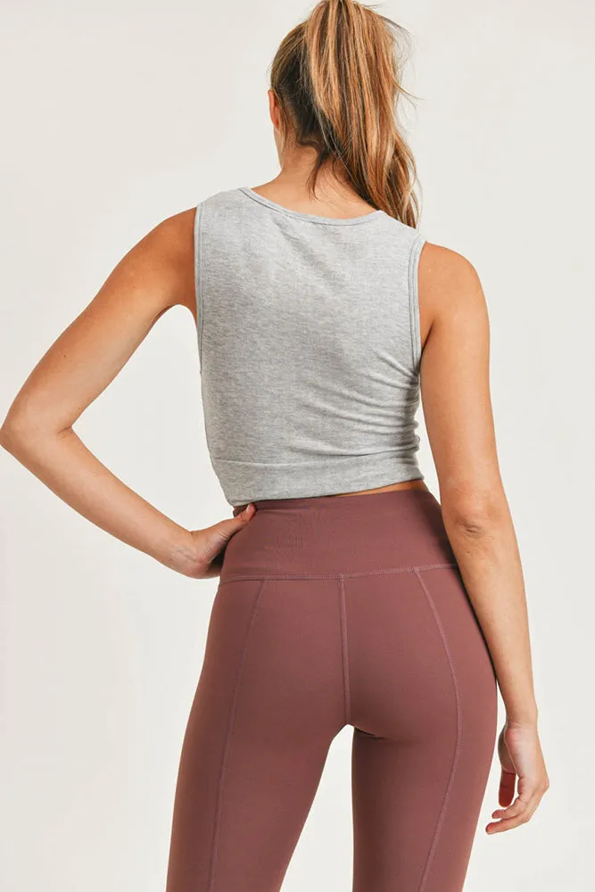 Mono B Overlay-Front Cropped Athleisure Tank