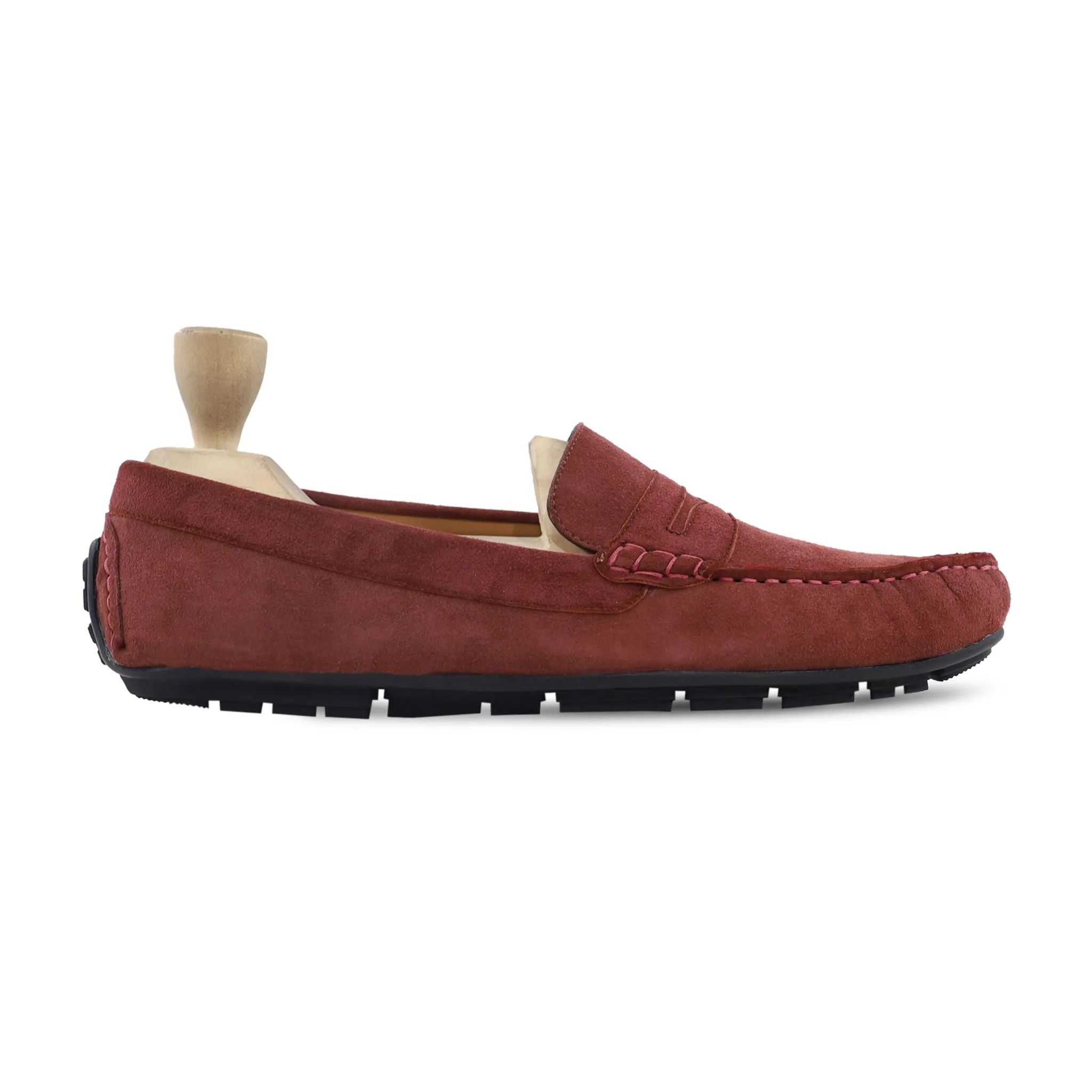 Naruto - Men's Oxblood Kid Suede Driver Shoe