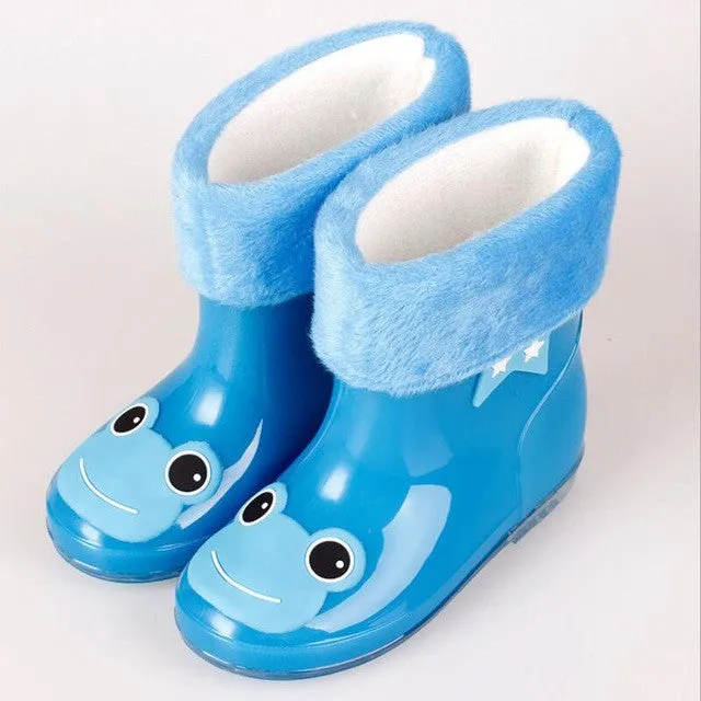 New Coming Rain Boots Warm Rain Boots For Boys And Girls Cartoon Children Fashion Rubber Baby Shoes Toddler For Kids Shoes