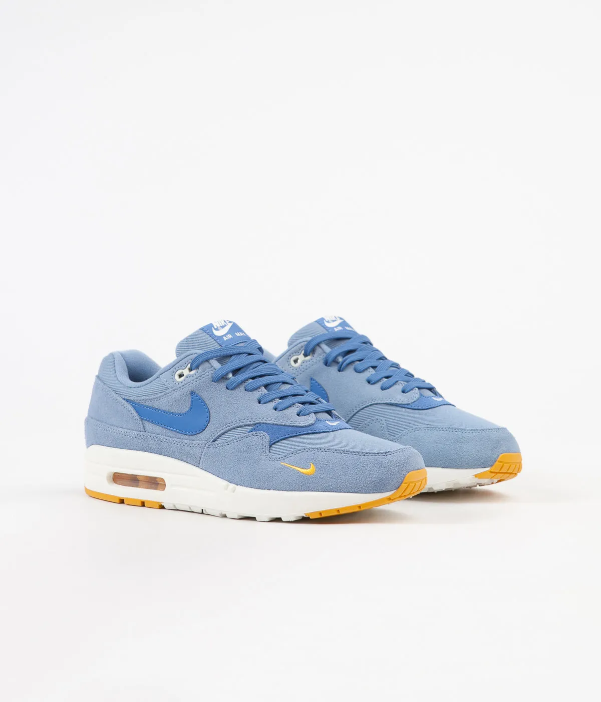 Nike Air Max 1 Premium Shoes - Work Blue / Mountain Blue - Yellow Ochre