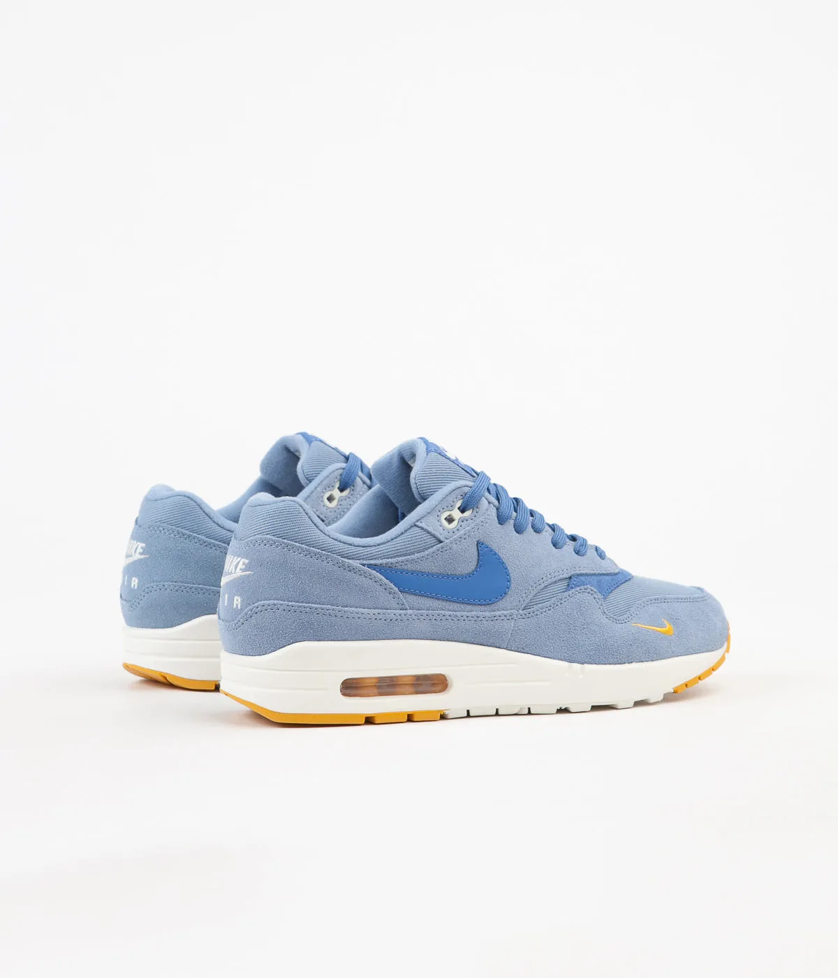 Nike Air Max 1 Premium Shoes - Work Blue / Mountain Blue - Yellow Ochre