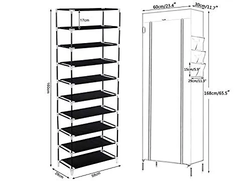 PARASNATH Mild Steel Cloth 9-10 Utility Shelves Shoe Rack (Red)