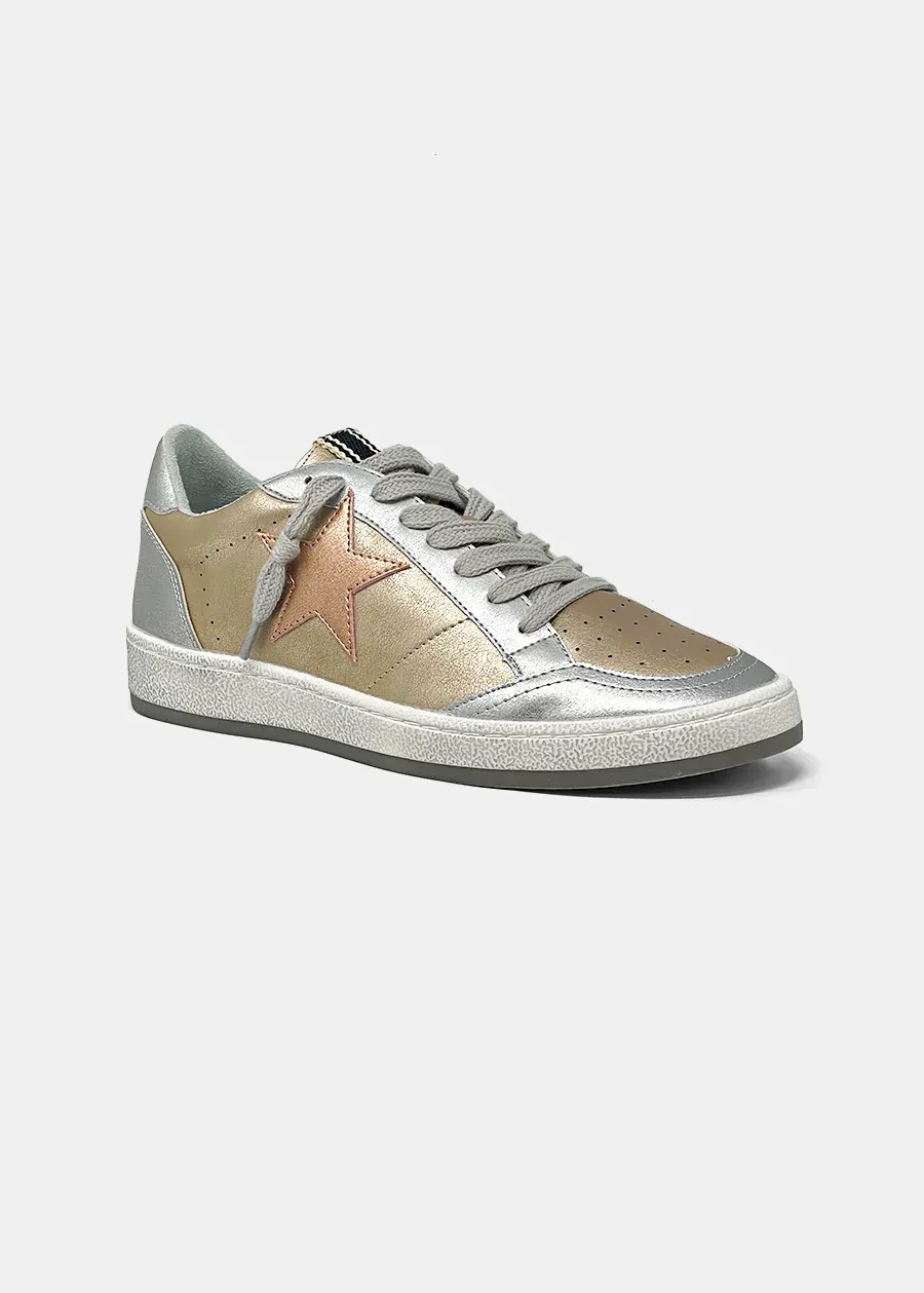 PAZ Rose Gold Star Sneakers