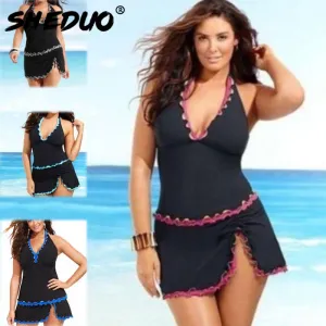 Plus Size Bikinis Set Halter Sexy Women Swimsuit Dress Maillot De Bain Femme 2017 Swimwear Biquini Beach Push Up Bathing Suit