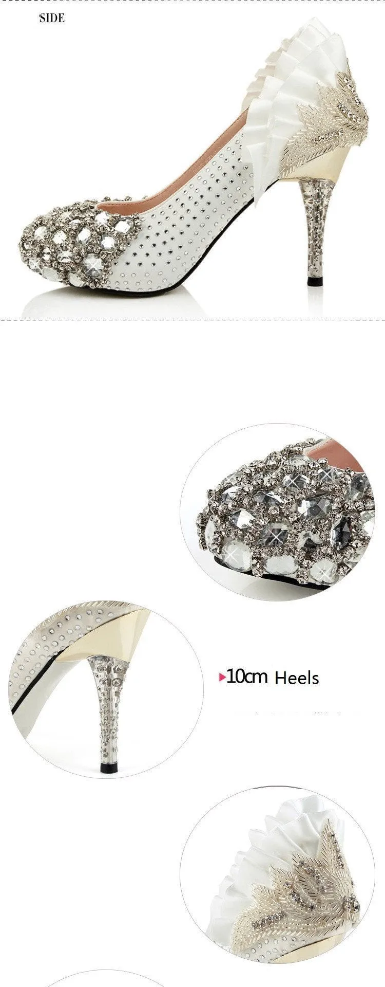 Popular Handmade Rhinestone High Heels Pointed Toe Crystal Wedding Shoes, SY0129